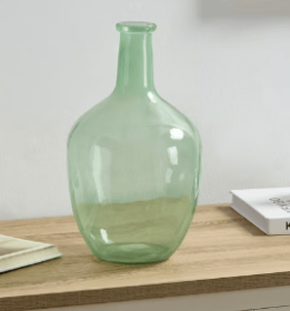 Home Decor Collection Tinted Glass Bottleneck Vase, 12'', Green
