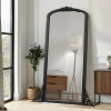 67" x 28 " Classic Arch-Top Wood Framed Black Full-Length Floor Mirror Bathroom Vanity Mirror for Bedroom Entryway, Living/Dressing Room