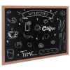 VEVOR Magnetic Chalk Board, Hanging Message Signs with Chalks, Vintage Chalkboard Sign, Rustic Brown Framed Calendar and Bulletin Combo Boards