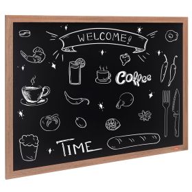 VEVOR Magnetic Chalk Board, Hanging Message Signs with Chalks, Vintage Chalkboard Sign, Rustic Brown Framed Calendar and Bulletin Combo Boards
