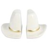 White Ceramic Tabletop Cowboy Hat Bookends