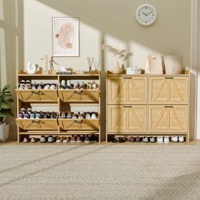 Elegant 4 Flip Drawer Shoe Cabinet, Space Saving Hidden Shoe Storage Organizer for Entryway, Hallway, Living Room