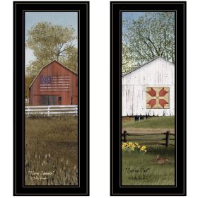 Trendy Decor 4U "Country Barns" Framed Wall Art, Modern Home Decor Framed Print for Living Room, Bedroom & Farmhouse Wall Decoration by Billy Jac