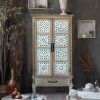 55.12'' Tall Tower Storage Cabinet - Rustic Wood Sideboard Pantry Cabinet - Versatile Buffet Cabinet with Storage for Home Decor and Organization chic