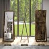 58" x 20" Floor Standing Mirror, Full Body Mirror for Bedroom, Living Room, Rustic Brown