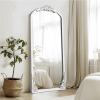 67"x28" Classic Arch-Top Wood Framed White Full-Length Floor Mirror Bathroom Vanity Mirror for Bedroom Entryway, Living/Dressing Room