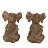 Set of 2, 4.3x4x6" Elephant Bookends