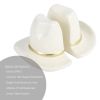 White Ceramic Tabletop Cowboy Hat Bookends