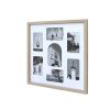 -- Multi Size Picture Frame -- Natural Wood 7 Photo Collage Wall Photo Frame
