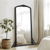 67" x 28 " Classic Arch-Top Wood Framed Black Full-Length Floor Mirror Bathroom Vanity Mirror for Bedroom Entryway, Living/Dressing Room