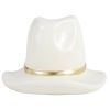 White Ceramic Tabletop Cowboy Hat Bookends
