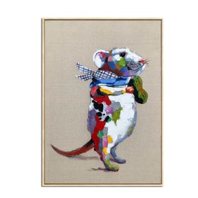 Wall Art Handmade Colored Mouse Oil Painting On Canvas Living Room Home Decor Wall pictures Hand Painted Animal Pictures No Frame (size: 150X220cm)