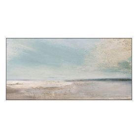 Blue Sky and Sea Beach Landscape Posters and Handmade Canvas Painting Wall Art Picture for Living Room Decor Salon No Frame (size: 90X120cm)