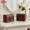 2/8 PCS Vintage Wooden Box Set by Yakimoto – Lockable Lidded Containers for Jewelry, Collectibles & More, Perfect for Wedding Gifts and Table Decor