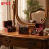 2/8 PCS Vintage Wooden Box Set by Yakimoto – Lockable Lidded Containers for Jewelry, Collectibles & More, Perfect for Wedding Gifts and Table Decor