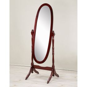 Traditional Queen Anna Style Floor Cheval Mirror (Color: Cherry)