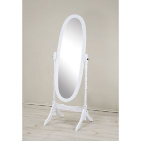 Traditional Queen Anna Style Floor Cheval Mirror (Color: White)