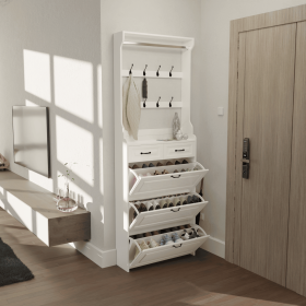 The First Impression of Tidiness Upon Entering: This Entryway Cabinet Elevates Your Home's Sense of Ceremony (Color: White)