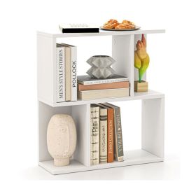 Living Room Bookshelf with Display Shelf for Small Space (Color: White, Type: Bookshelf)